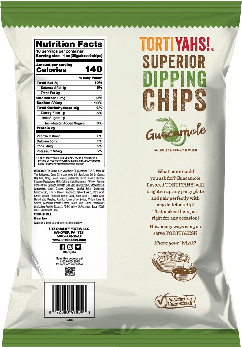 slide 9 of 10, Tortiyahs! Superior Guacamole Sea Salt Dipping Chips 10 oz, 10 oz