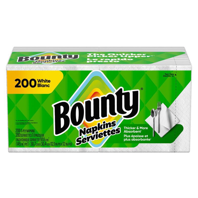slide 8 of 11, Bounty Napkins - White - 200ct, 200 ct