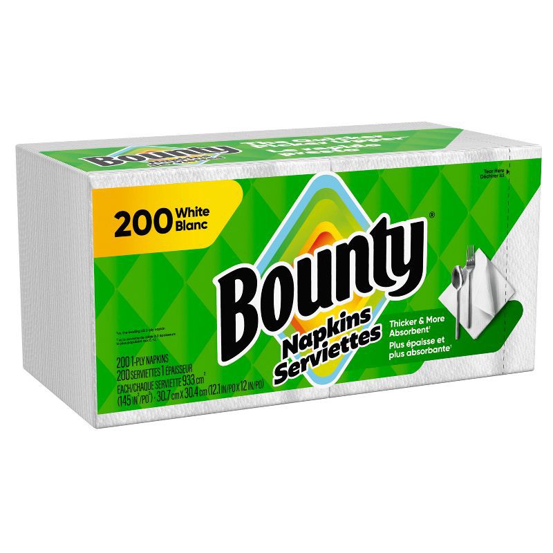 slide 9 of 11, Bounty Napkins - White - 200ct, 200 ct