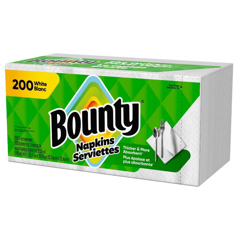 slide 10 of 11, Bounty Napkins - White - 200ct, 200 ct