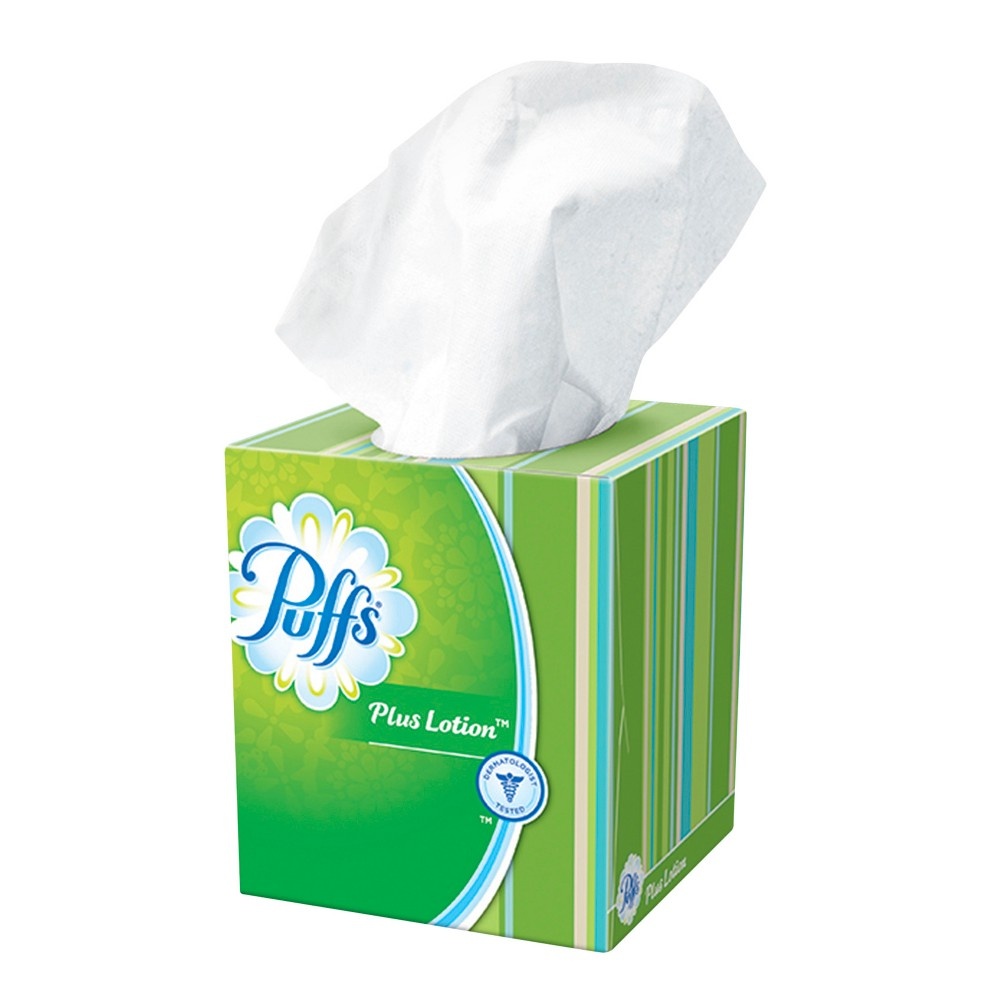 slide 2 of 9, Puffs Plus Lotion Facial Tissue, 6 ct, 124 ct