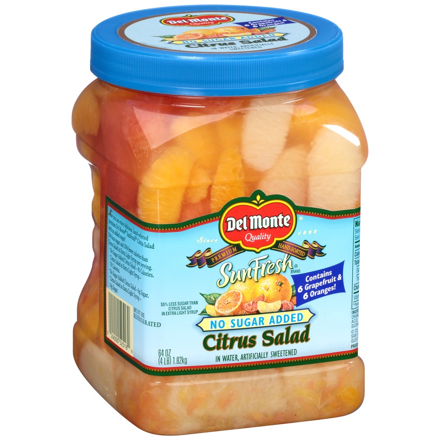 slide 3 of 8, Del Monte No Sugar Added Citrus Salad 64 oz, 64 oz