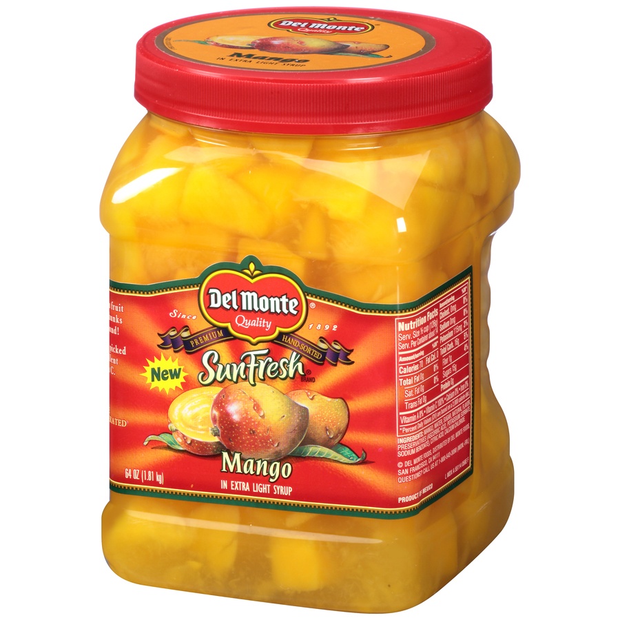 slide 7 of 8, Del Monte SunFresh In Extra Light Syrup Mango Chunks 64 oz, 64 oz