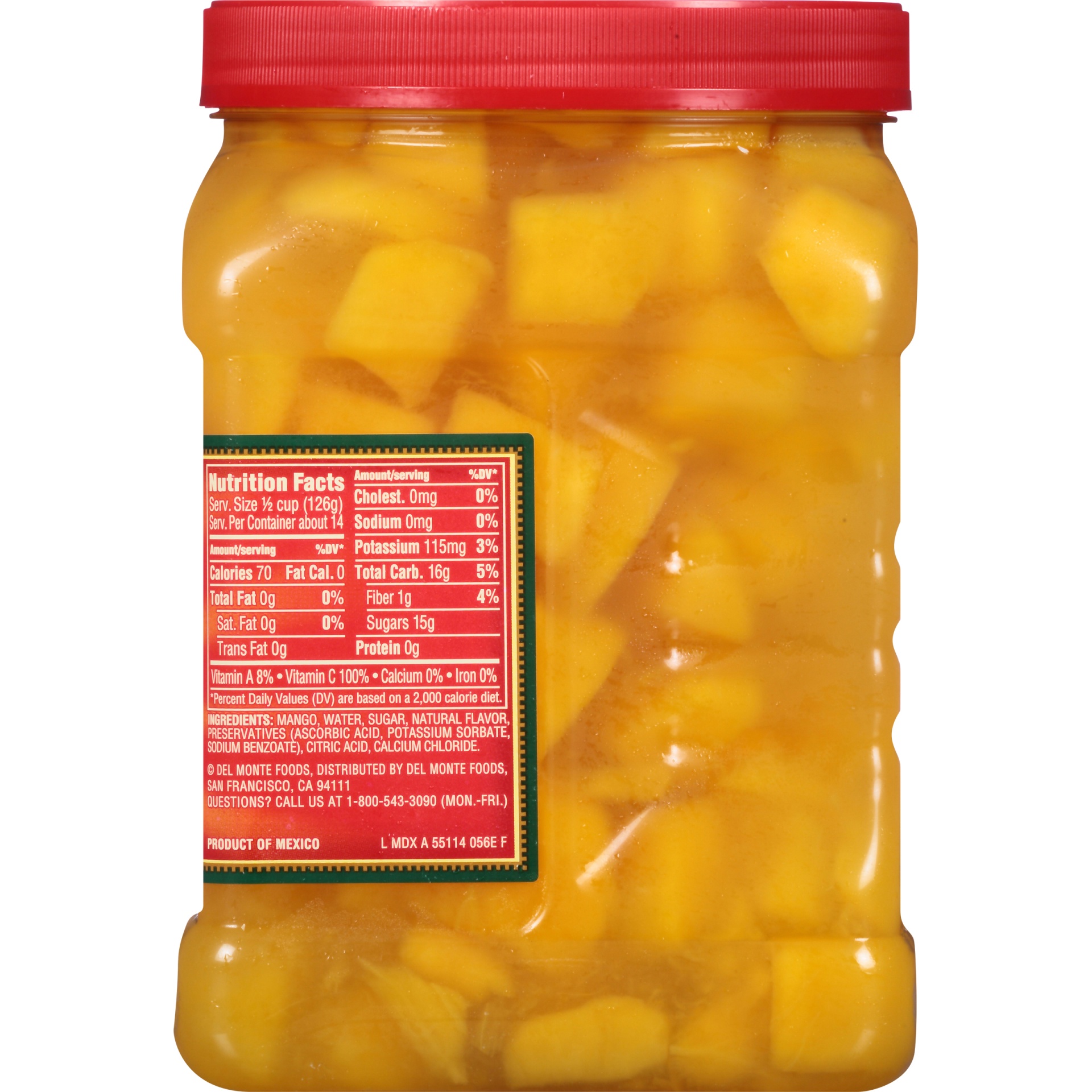 slide 3 of 8, Del Monte SunFresh In Extra Light Syrup Mango Chunks 64 oz, 64 oz