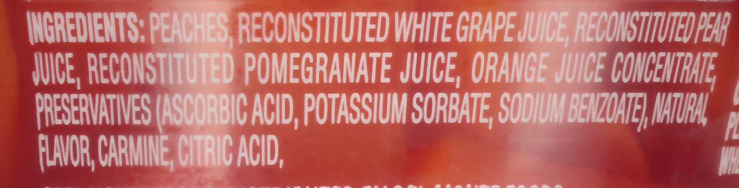 slide 4 of 6, Del Monte Superfruit Peach Chunks + Pomegranate & Orange Juice Blend, 6 oz