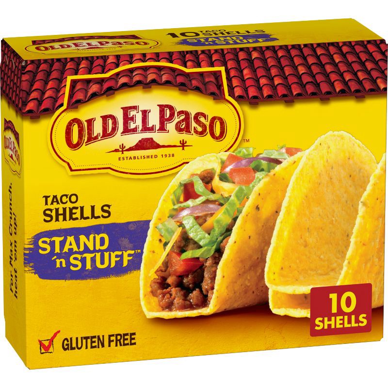 slide 1 of 11, Old El Paso Gluten Free Vegan Stand 'n Stuff Yellow Corn Taco Shells - 4.7oz/10ct, 4.7 oz, 10 ct