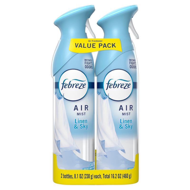 slide 1 of 12, Febreze Air Mist Odor-Fighting Air Freshener - Linen & Sky - 8.1oz/2ct, 8.1 oz, 2 ct