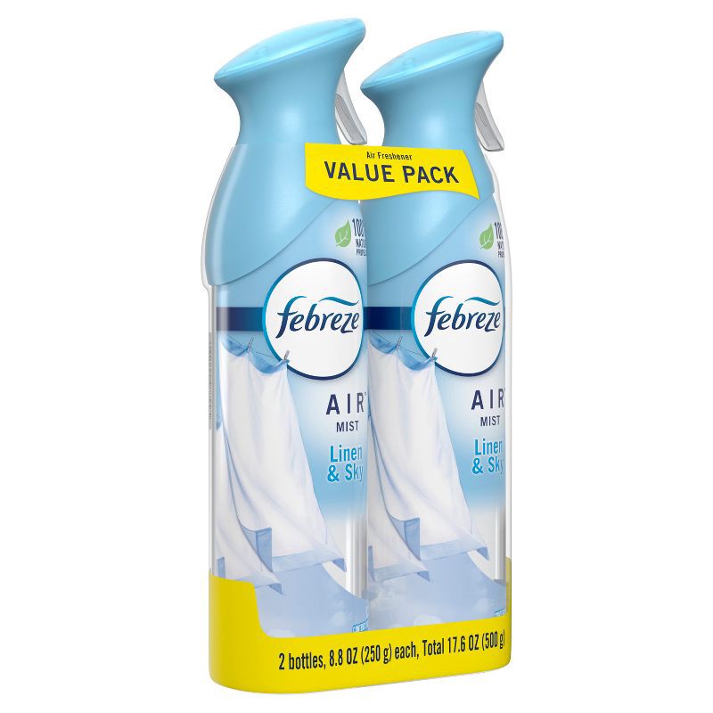 slide 8 of 10, Febreze Odor-Fighting Air Freshener - Linen & Sky - 17.6oz/2pk, 2 ct; 17.6 oz