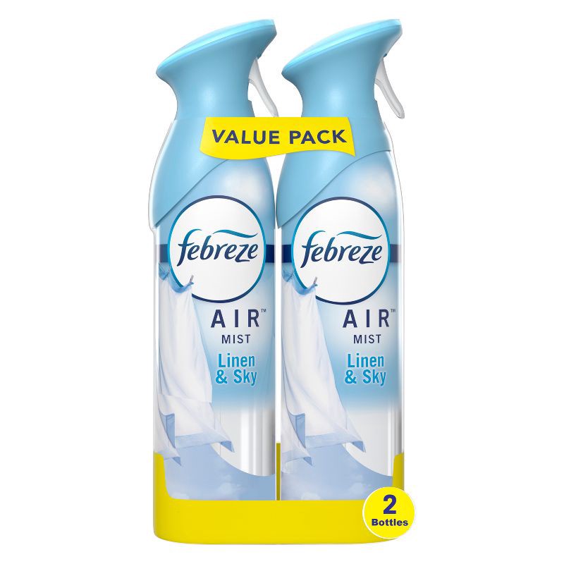 slide 1 of 10, Febreze Odor-Fighting Air Freshener - Linen & Sky - 17.6oz/2pk, 2 ct; 17.6 oz