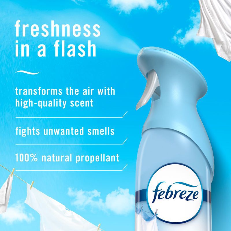 slide 3 of 10, Febreze Odor-Fighting Air Freshener - Linen & Sky - 8.8oz/1pk, 8.8 oz, 1 ct