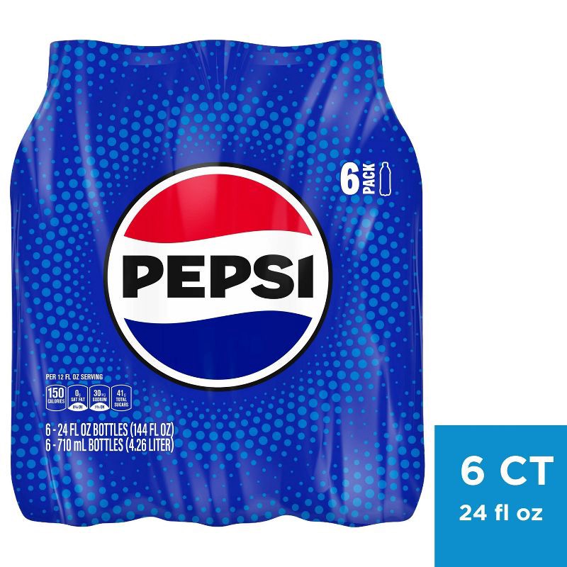 slide 1 of 6, Pepsi Cola Soda - 6pk/24 fl oz Bottles, 6 ct, 24 fl oz