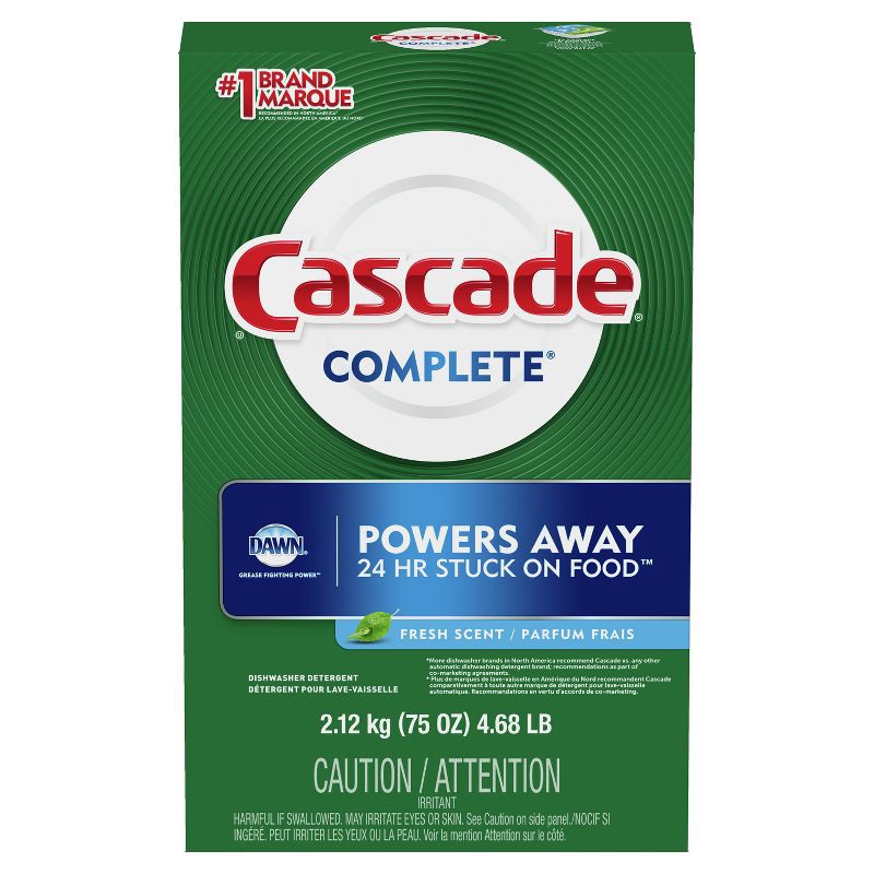 slide 2 of 9, Cascade Fresh Scent Powder Dishwasher Detergent - 75oz, 75 oz