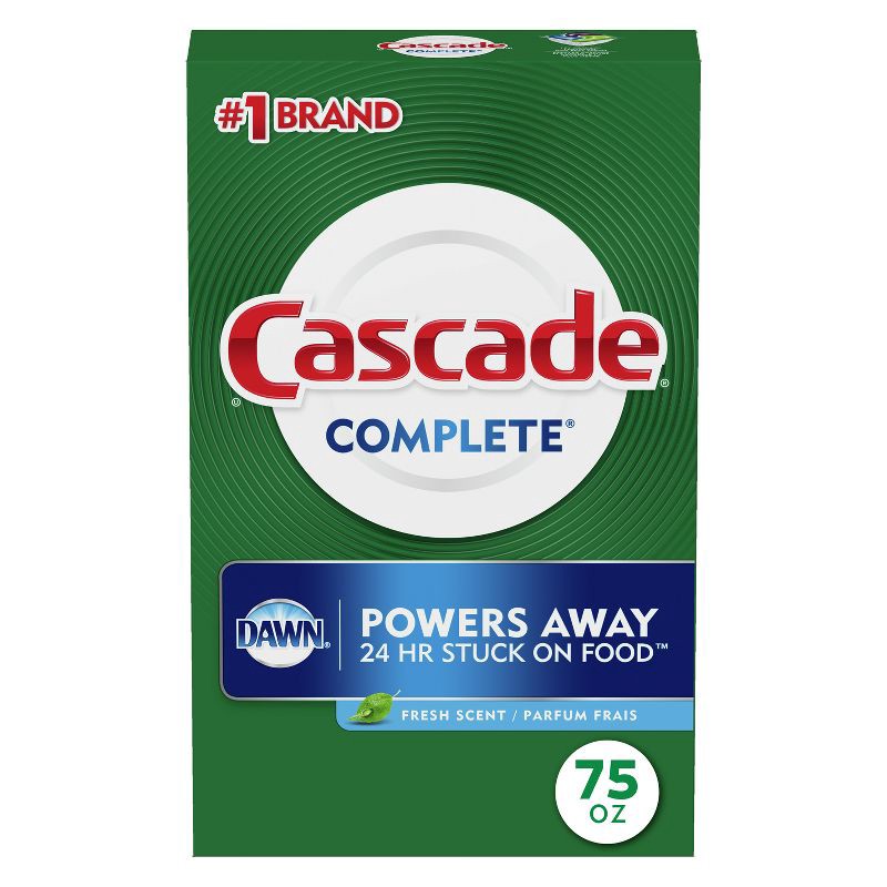 slide 1 of 9, Cascade Fresh Scent Powder Dishwasher Detergent - 75oz, 75 oz