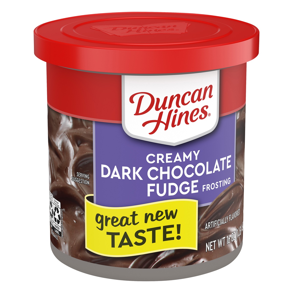 slide 2 of 9, Duncan Hines Creamy Dark Chocolate Fudge Frosting, 16 OZ, 16 oz