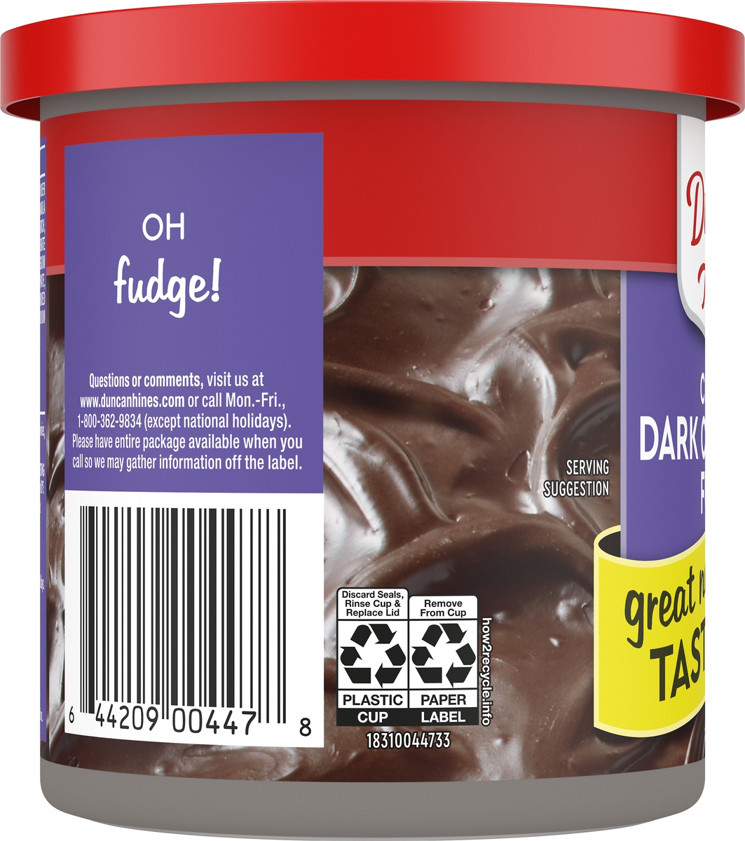 slide 7 of 9, Duncan Hines Creamy Dark Chocolate Fudge Frosting, 16 OZ, 16 oz