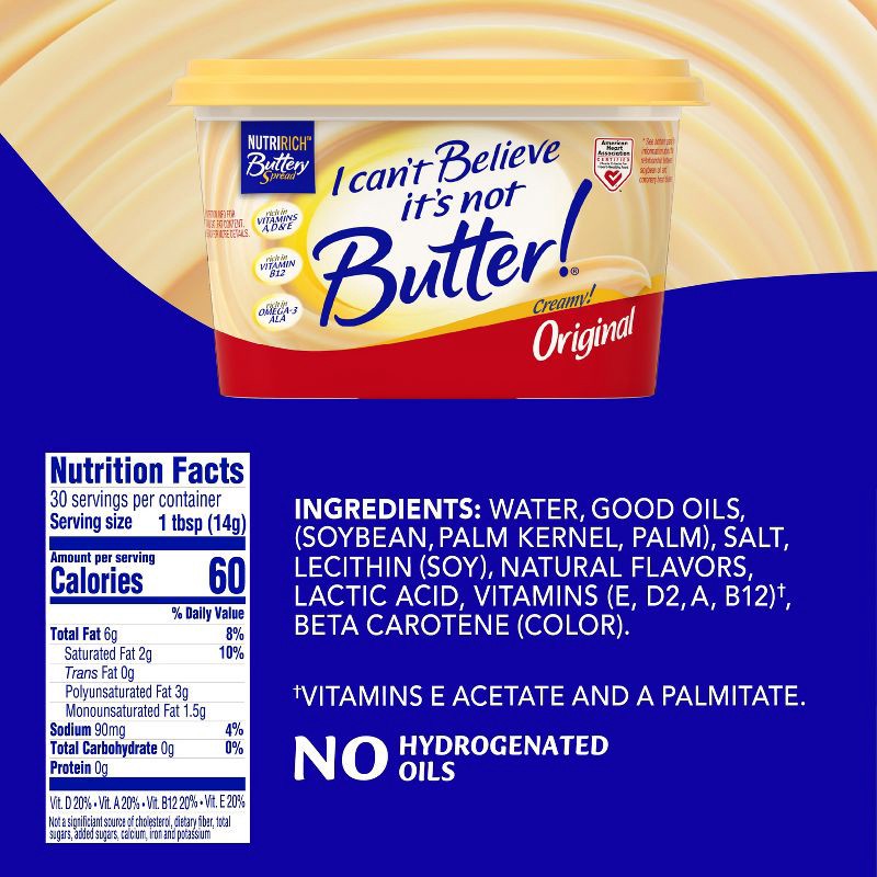 slide 5 of 14, I Can't Believe It's Not Butter! Original Buttery Spread - 15oz, 15 oz