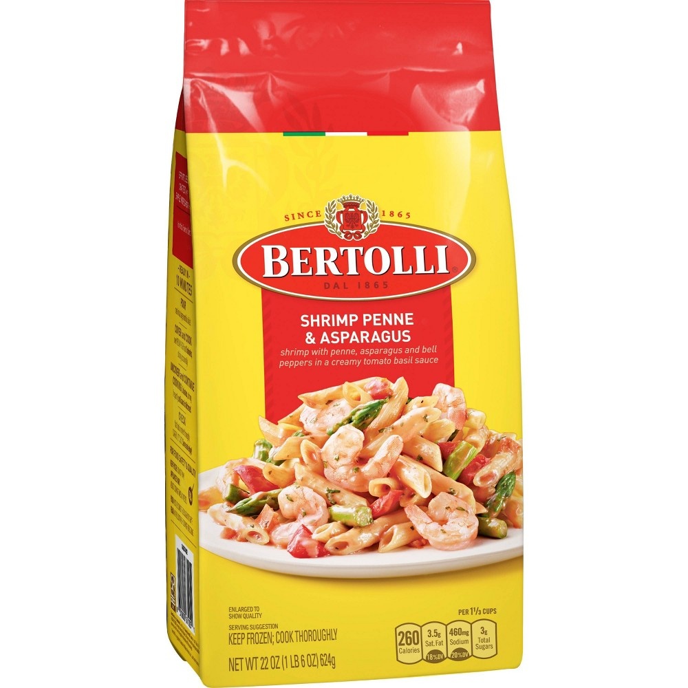 slide 2 of 3, Bertolli Frozen Shrimp Penne & Asparagus, 22 oz