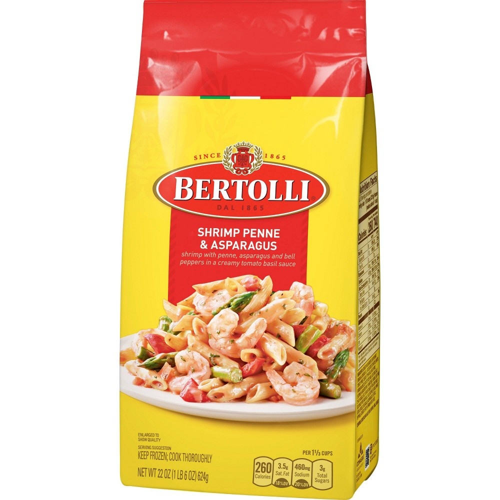 slide 3 of 3, Bertolli Frozen Shrimp Penne & Asparagus, 22 oz