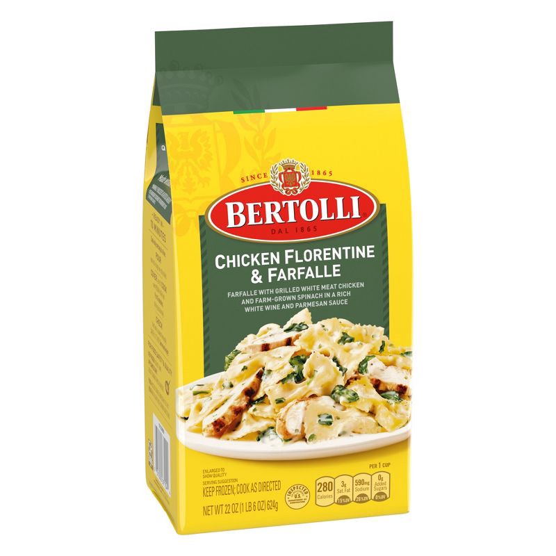 slide 2 of 6, Bertolli Frozen Chicken Florentine & Farfalle - 22oz, 22 oz