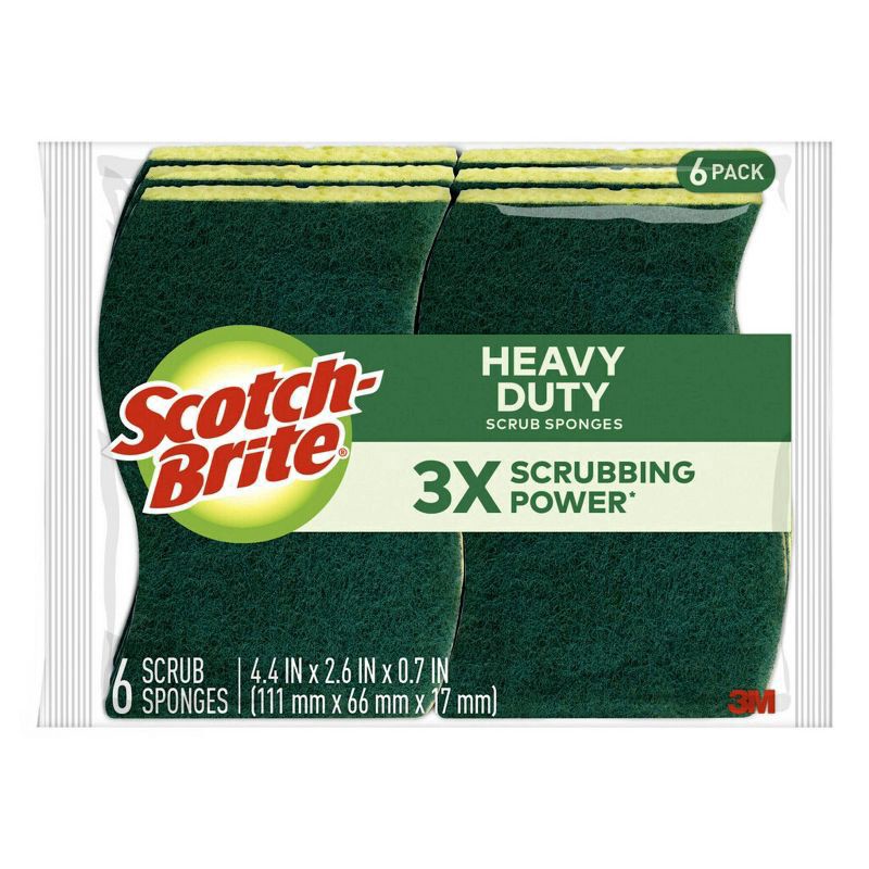 slide 1 of 12, Scotch-Brite Heavy Duty Scrub Sponges - 6ct, 6 ct