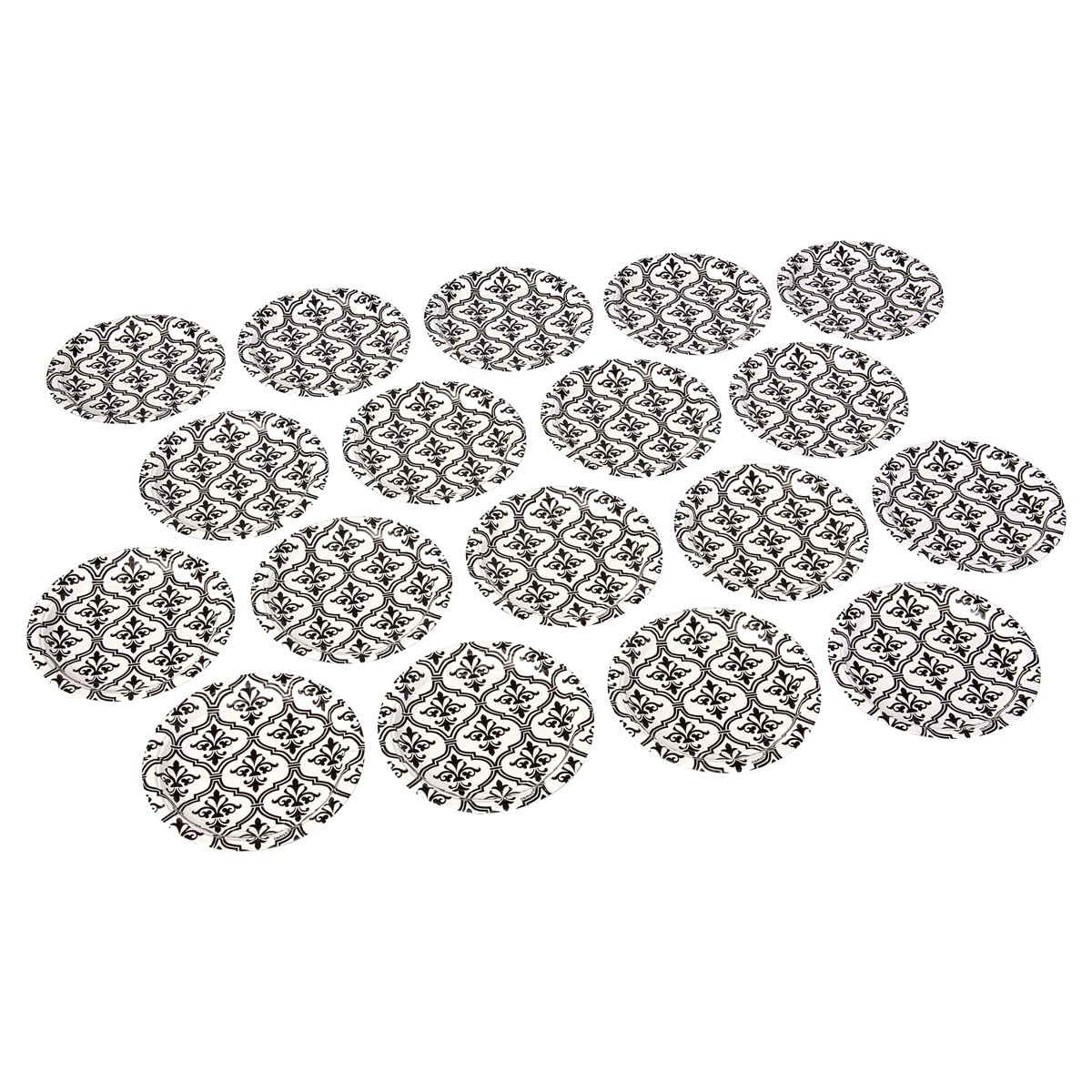 slide 2 of 2, Damask Dots Round Plate 7, 1 ct