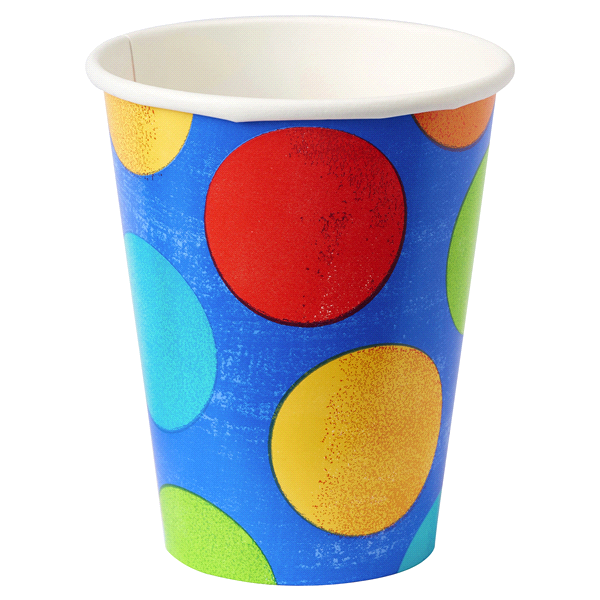 slide 1 of 1, Birthday Fever Fun Paper Cups, 8 ct; 9 oz
