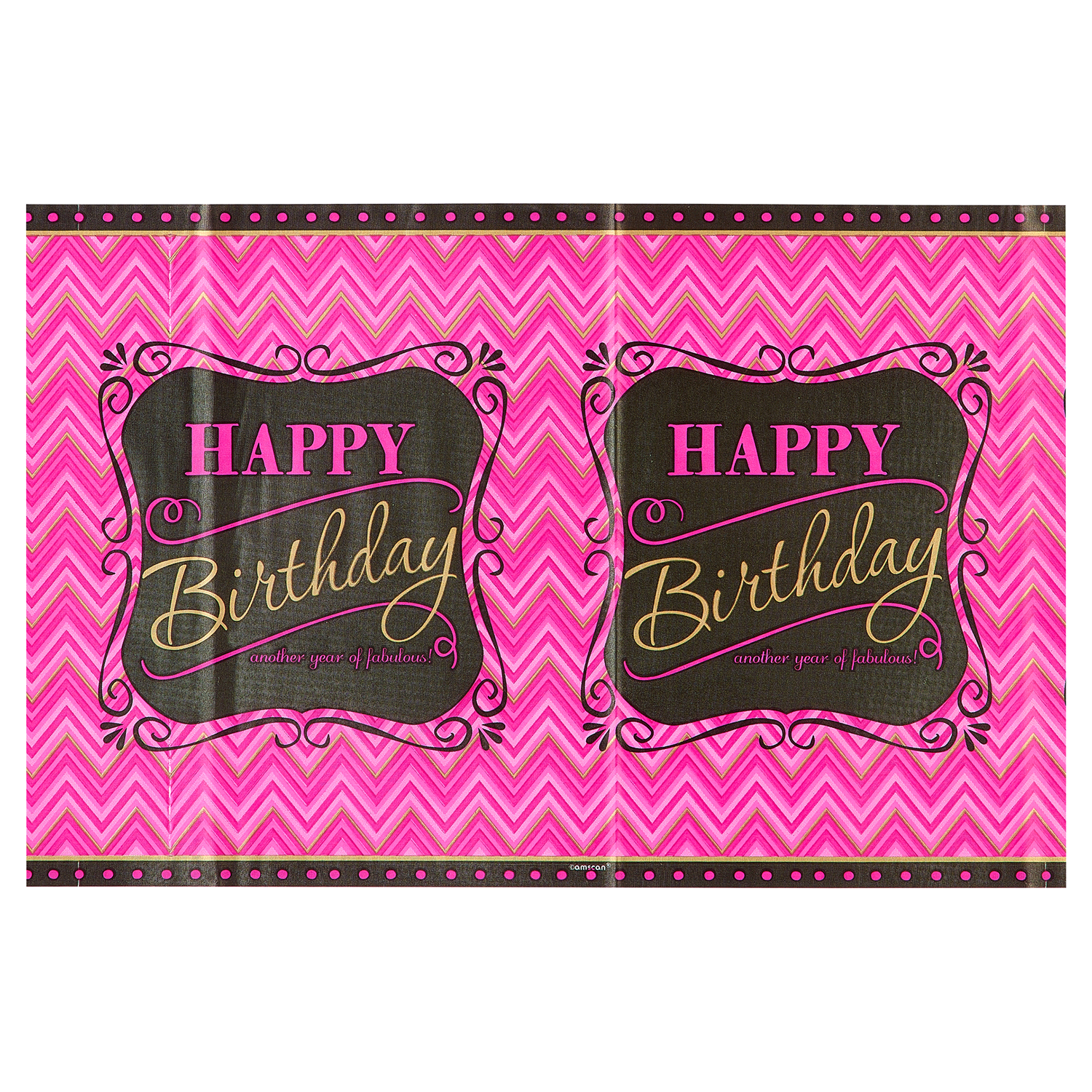 slide 2 of 2, AMERICAN GREETINGS Fabulous Birthday Plastic Table Cover, 54 in. x 102 in., 1 ct