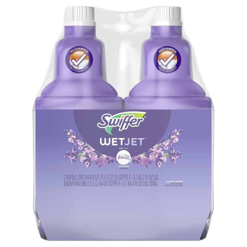 slide 7 of 10, Swiffer WetJet Mop Liquid Refill Solution - Lavender - 84.4 fl oz/2ct, 84.4 fl oz, 2 ct