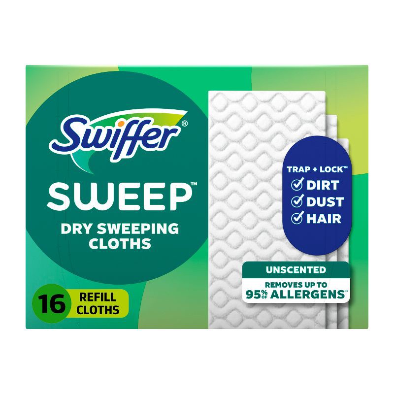 slide 1 of 12, Swiffer Sweeper Dry Multi-Surface Sweeping Cloths Refills - Unscented - 16ct, 16 ct