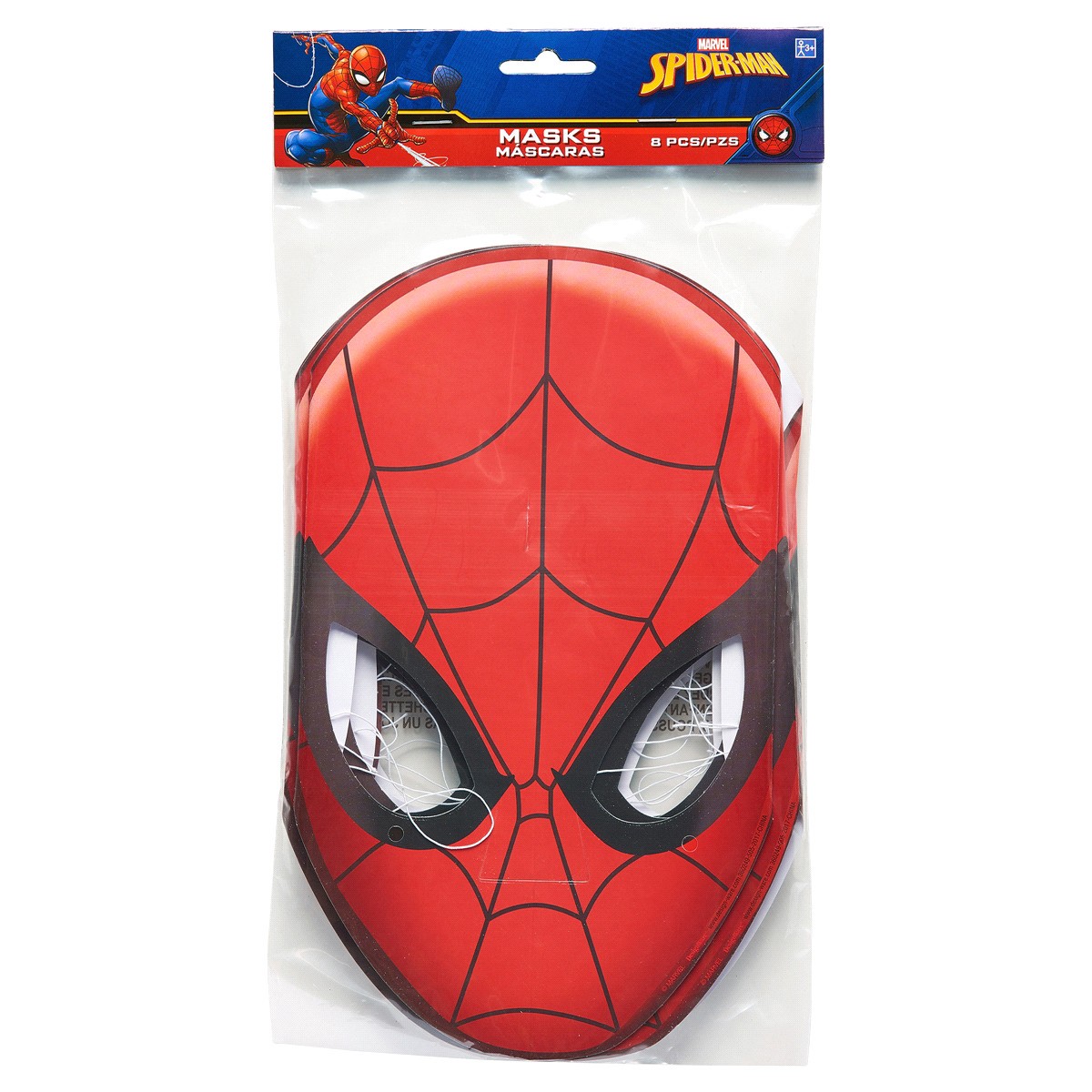 slide 2 of 2, Spider-Man Paper Masks, 8 ct