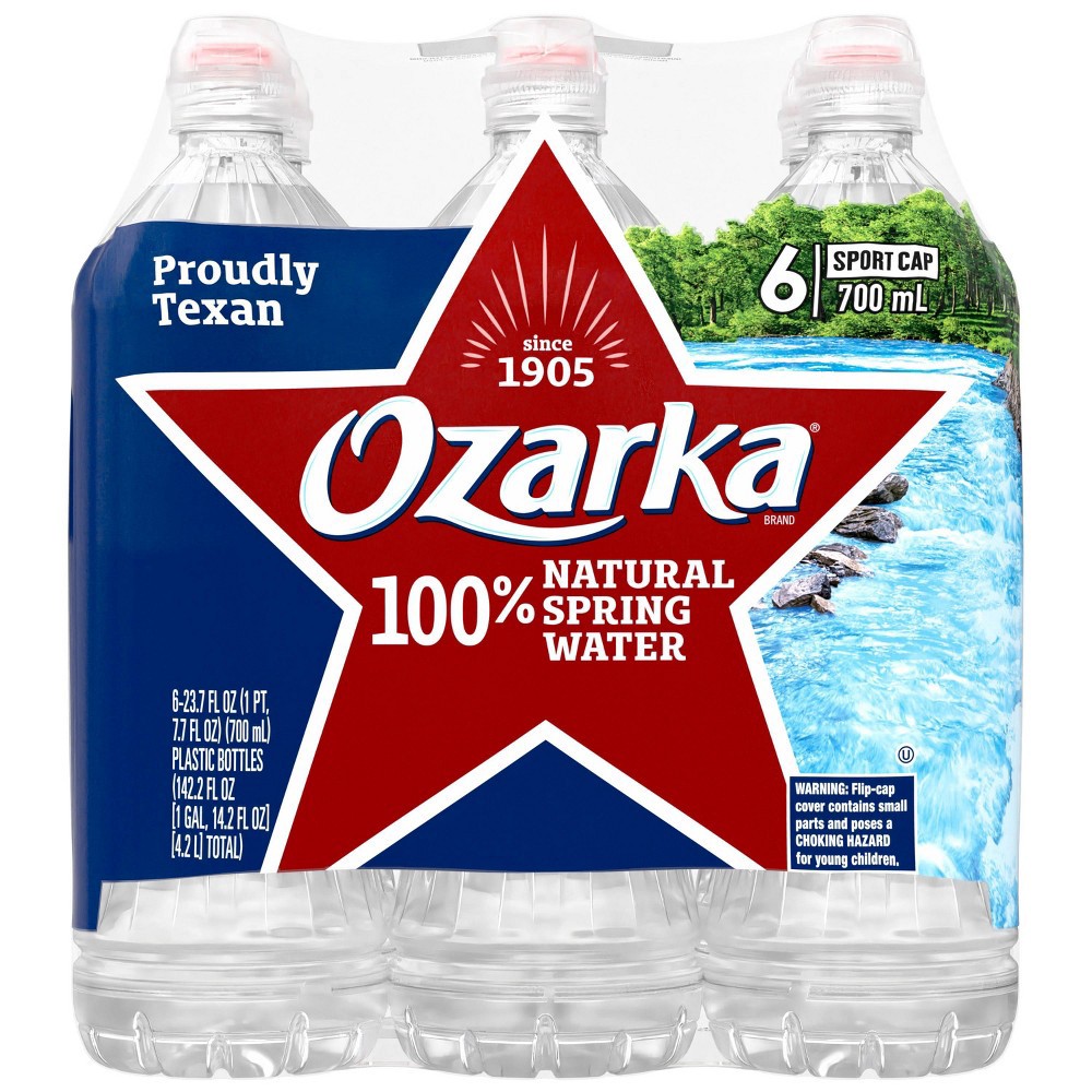 slide 7 of 8, Ozarka Brand 100% Natural Spring Water Sport Cap Bottles, 6 ct; 23.7 fl oz