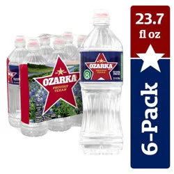 Ozarka Texas Spring Water - 6 Pack/23.7 Fl Oz Sports Bottle with Flip Cap