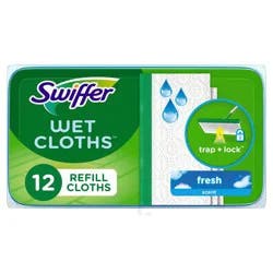 Swiffer Sweeper + Mop Wet Pad Cleaning Cloths Refills - Fresh Scent - 12ct