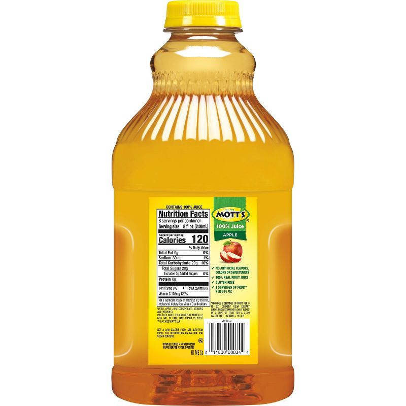 slide 8 of 9, Mott's 100% Original Apple Juice - 64 fl oz Bottle, 64 fl oz