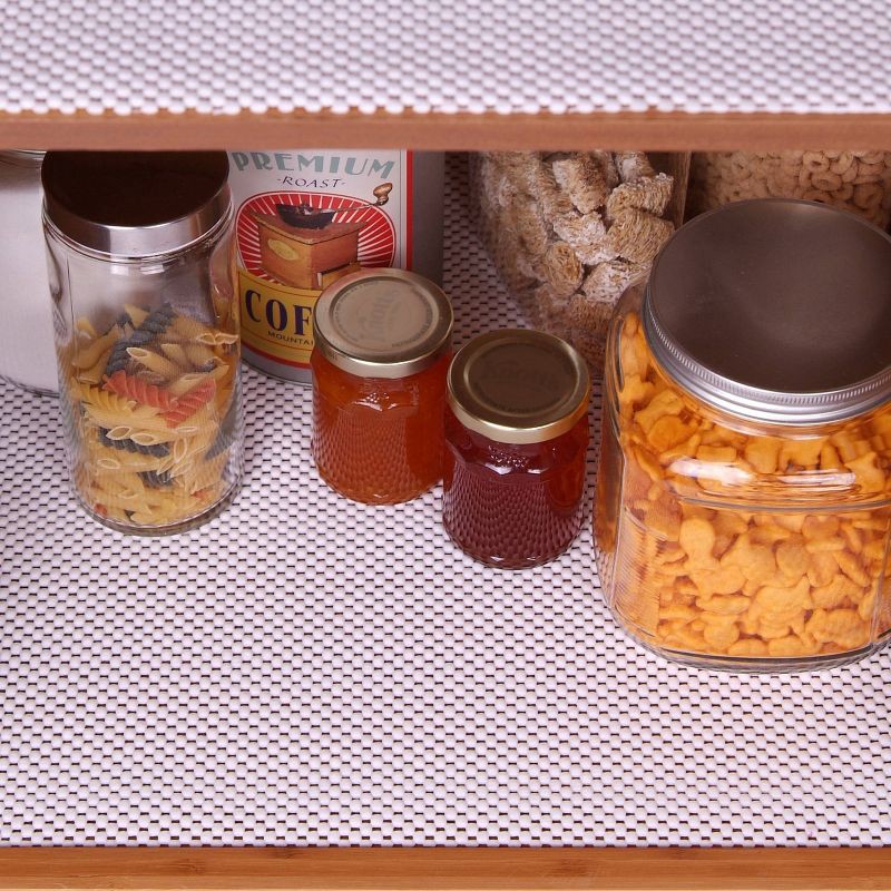 slide 3 of 4, Con-Tact Brand Grip Premium Non-Adhesive Shelf Liner- Thick Grip White (18''x 8'): Drawer & Cabinet Liners, 1 ct