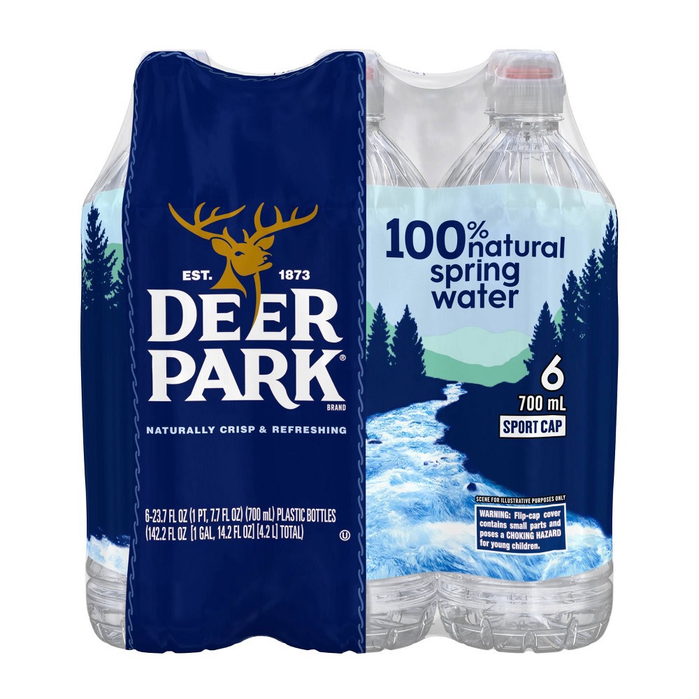 slide 5 of 8, Deer Park Brand 100% Natural Spring Water, 6 ct; 23.7 fl oz