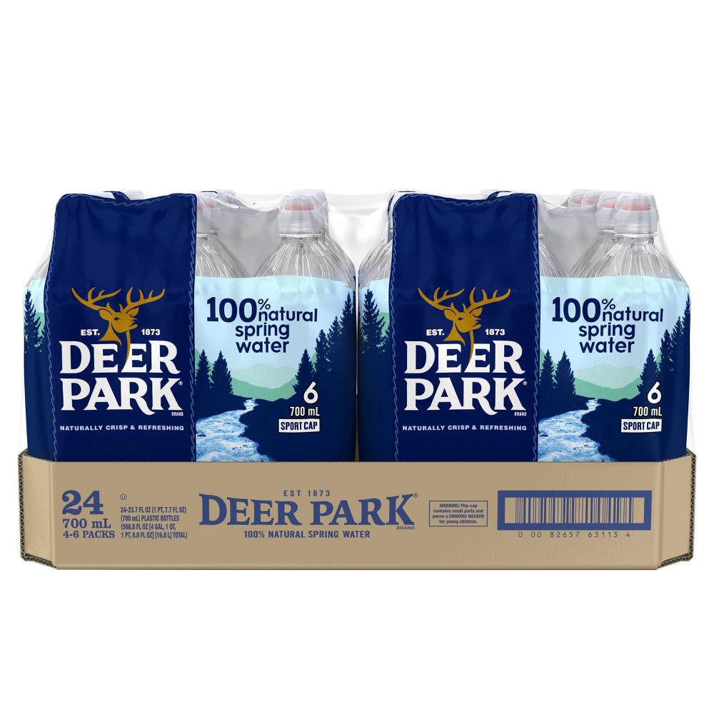 slide 8 of 8, Deer Park Brand 100% Natural Spring Water, 6 ct; 23.7 fl oz