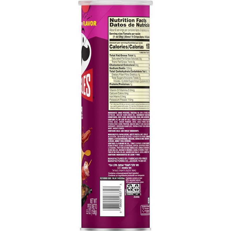 slide 3 of 9, Pringles Snack Stacks BBQ Flavored Potato Crisps Chips - 5.5oz, 5.5 oz