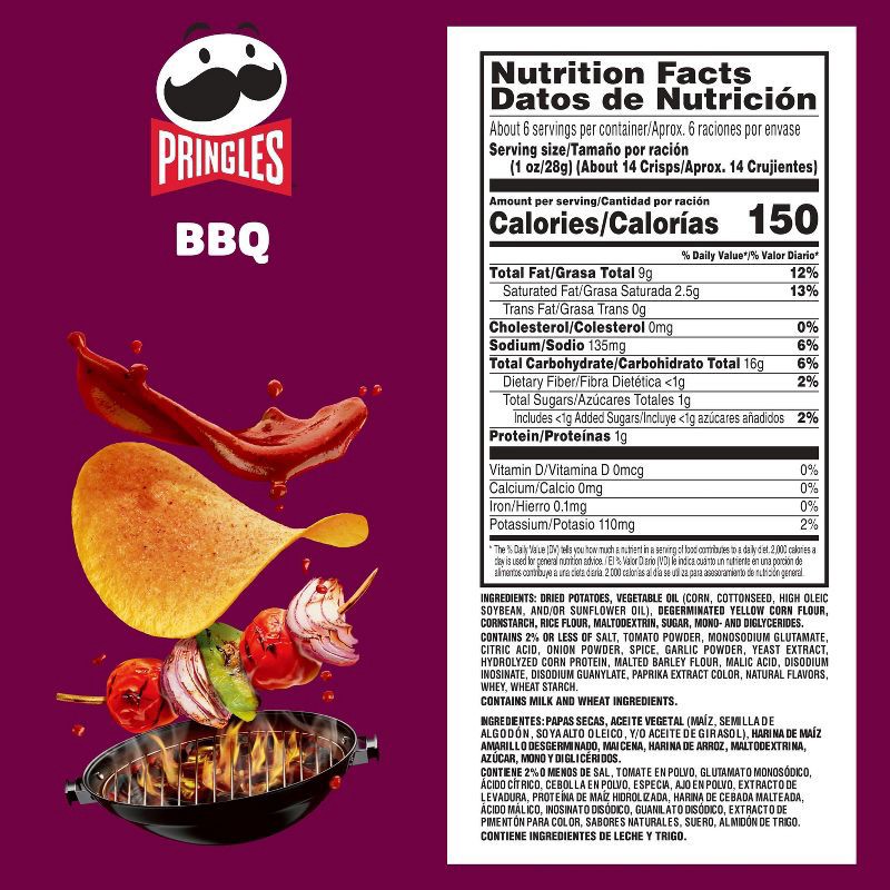 slide 13 of 16, Pringles Snack Stacks BBQ Flavored Potato Crisps Chips - 5.5oz, 5.5 oz