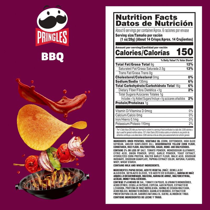 slide 9 of 9, Pringles Snack Stacks BBQ Flavored Potato Crisps Chips - 5.5oz, 5.5 oz