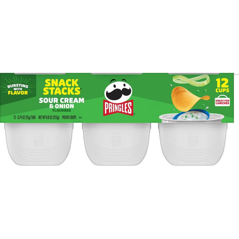 slide 1 of 12, Pringles Snack Stacks Sour Cream & Onion Potato Crisps Chips - 8.8oz/12ct, 8.8 oz, 12 ct