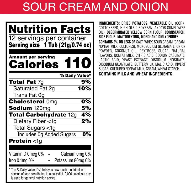 slide 5 of 6, Pringles Snack Cups Sour Cream & Onion Potato Crisps Chips Multipack - 8.8oz/12ct, 8.8 oz, 12 ct