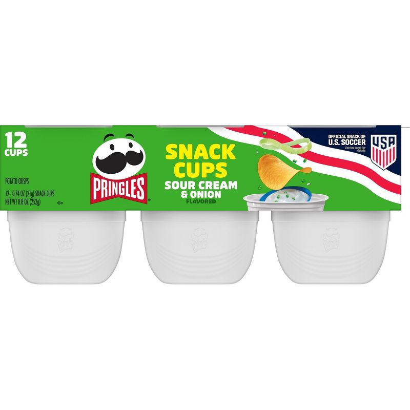 slide 1 of 7, Pringles Snack Cups Sour Cream & Onion Potato Crisps Chips Multipack - 8.8oz/12ct, 8.8 oz, 12 ct