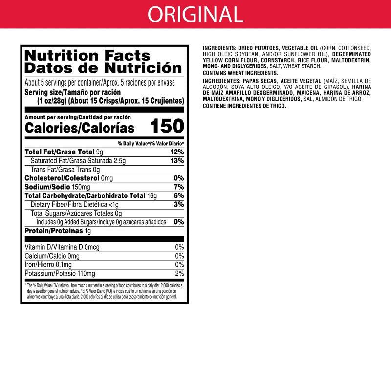 slide 8 of 8, Pringles Original Flavored Potato Crisps Chips - 5.2oz, 5.2 oz