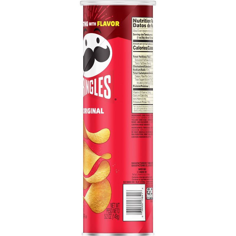 slide 8 of 10, Pringles Original Flavored Potato Crisps Chips - 5.2oz, 5.2 oz