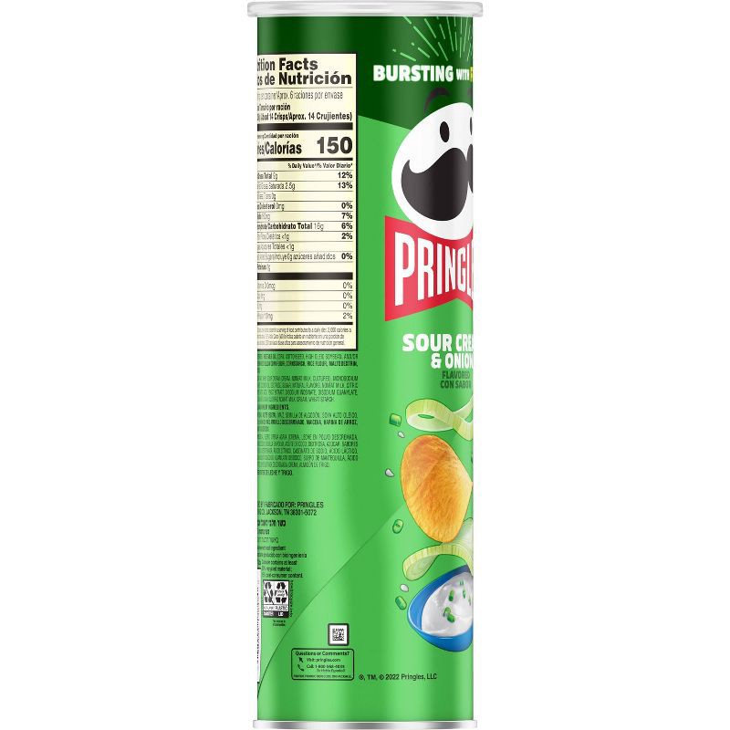 slide 5 of 9, Pringles Sour Cream & Onion Potato Crisps Chips - 5.5oz, 5.5 oz