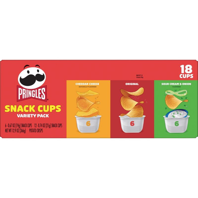 slide 7 of 7, Pringles Snack Stacks Variety Pack Potato Crisps Chips - 12.9oz/18ct, 12.9 oz, 18 ct