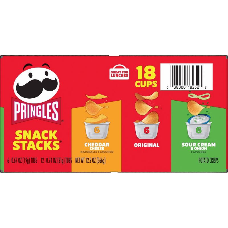 slide 9 of 10, Pringles Snack Stacks Variety Pack Potato Crisps Chips - 12.9oz/18ct, 12.9 oz, 18 ct