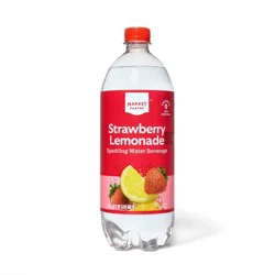 Strawberry Lemonade Sparkling Water - 33.8 fl oz Bottle - Market Pantry™