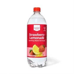 Strawberry Lemonade Sparkling Water - 33.8 fl oz Bottle - Market Pantry™